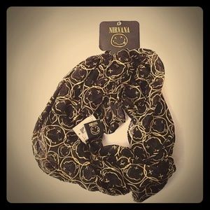 Nirvana Smiley Face Logo Print  Sheer Scarf